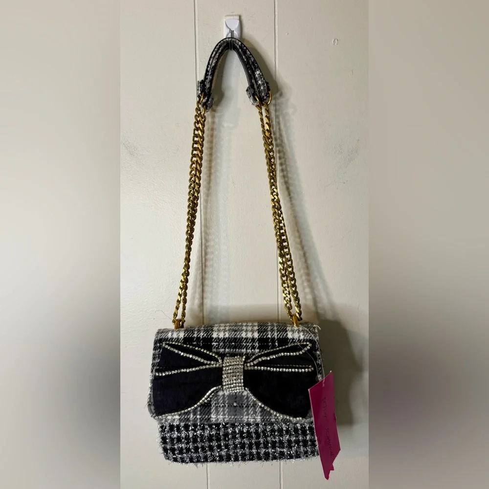 Betsey Johnson NWT Women's Mad About Plaid Convertible Bag - Picture 10 of 13